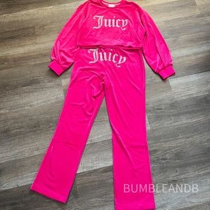 NWT Juicy Couture Balloon Sleeve Pullover and Bling Pants Set Size Large